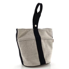 Hermes Saxo Handbag Toile MM