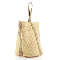 Hermes Saxo Handbag Woven Straw GM