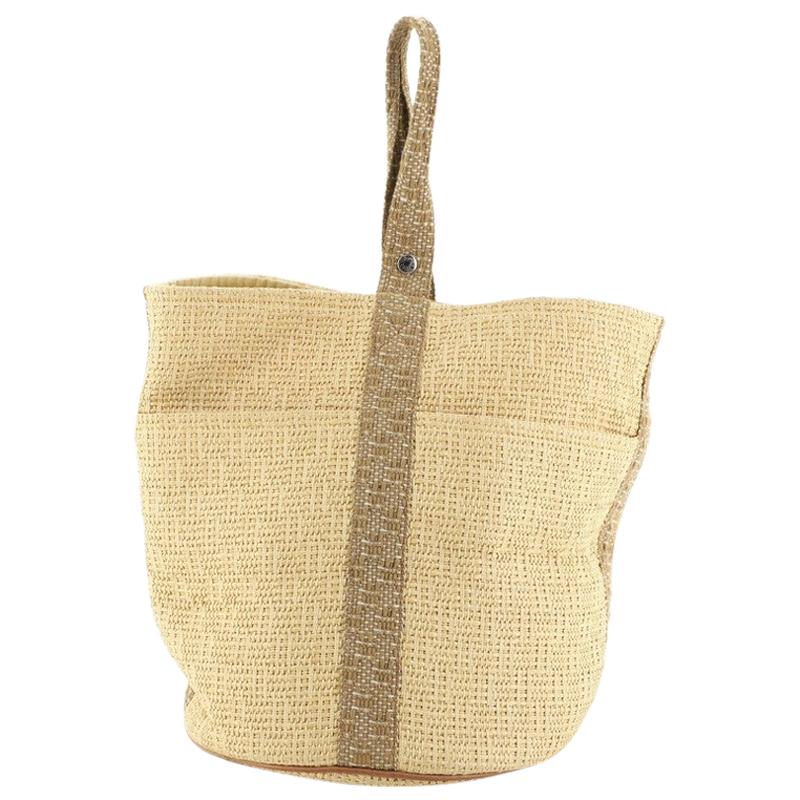Hermes Saxo Handbag Woven Straw GM