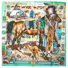 Sciarpa HERMES 90 cm BRAND NEW "Plumes de l'Ouest" di Kermit Oliver