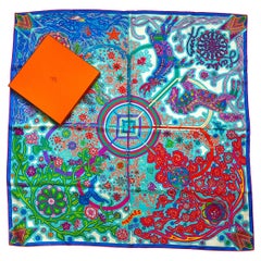 Hermes Scarf 90 cm L
Arbre du Vent by M Lugo, Perfect Condition with Box