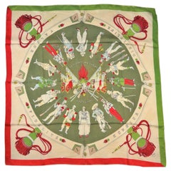 Pañuelo Hermès "A la Gloire de la Légion étrangère" by Hugo Grygkar Circa 1951