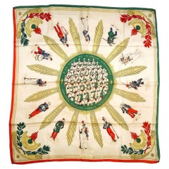 Pañuelo Hermès "A la Gloire de la Légion étrangère" by Hugo Grygkar Circa 1959