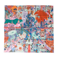 Hermes Scarf Animapolis Silk Twill 90 nwt