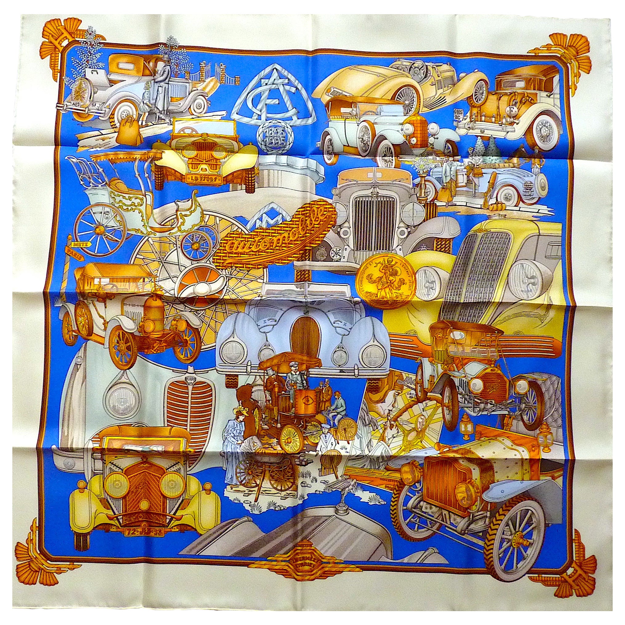 Hermes Scarf Automobile Rare Special Edition for Automobile Club de France NIB