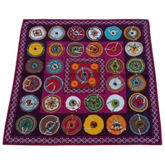 Hermès Scarf Belles du Mexique  Virginie Jamin Purple Pink Red 90 cm