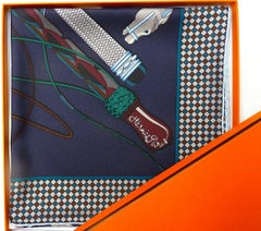 HERMES Scarf BNIB 90 cm Silk Twill Fouets et Badines by Virginie Jamin