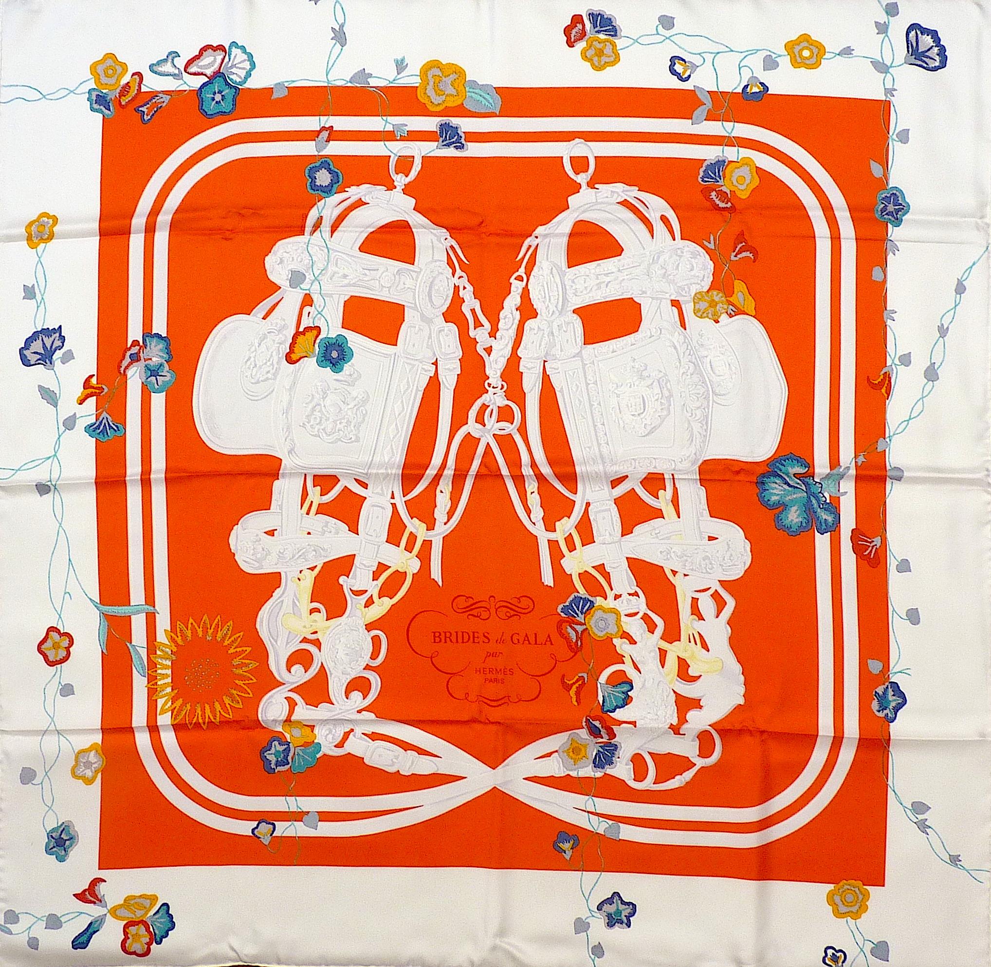 Pañuelo Hermes NUEVO CON CAJA Edición Especial Novias de Gala Novias Fleury Beige en venta
