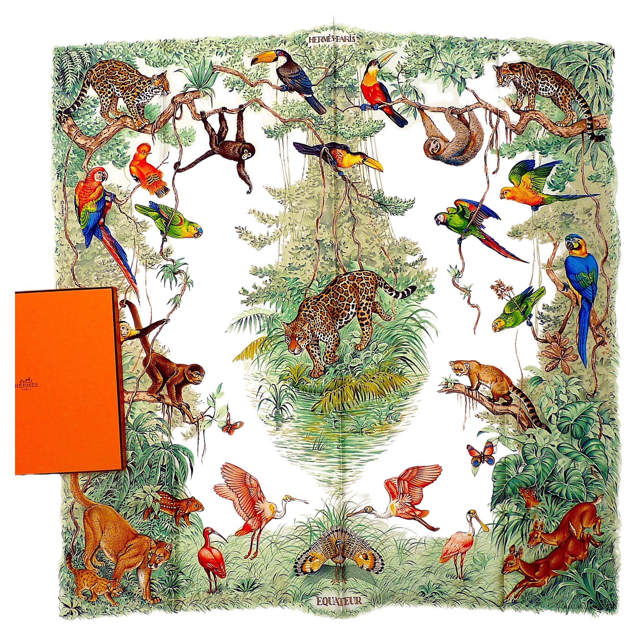 Pañuelo Hermes NUEVO CON CAJA "Equateur" de Robert Dallet en venta