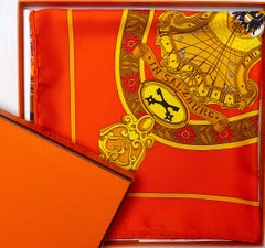 HERMES Scarf  BRAND NEW with Box "Salzburg", 90 cm Orange Hermes Silk Carre