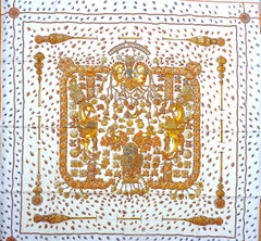 HERMES Scarf  BRAND NEW with Box "Trésors Retrouvés" by Annie Faivre, 90 cm