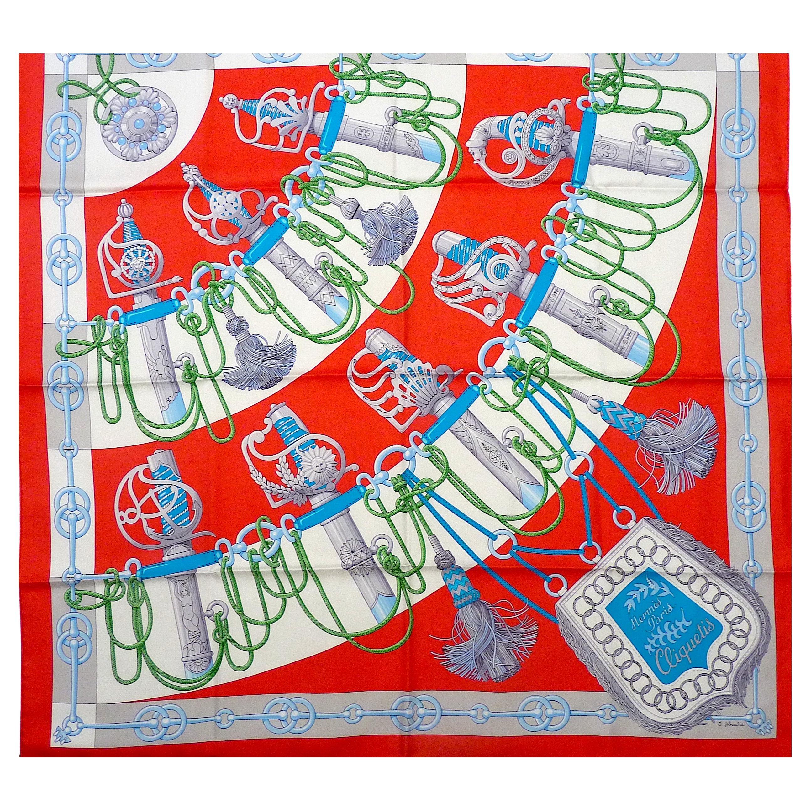 Hermes-Schal BRANDNEU mit Hermes-Schachtel "Cliquetis" von Julie Abadie im Angebot