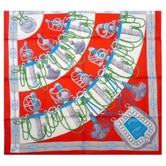 Foulard Hermès NEUF avec boîte Hermès "Cliquetis" de Julie Abadie