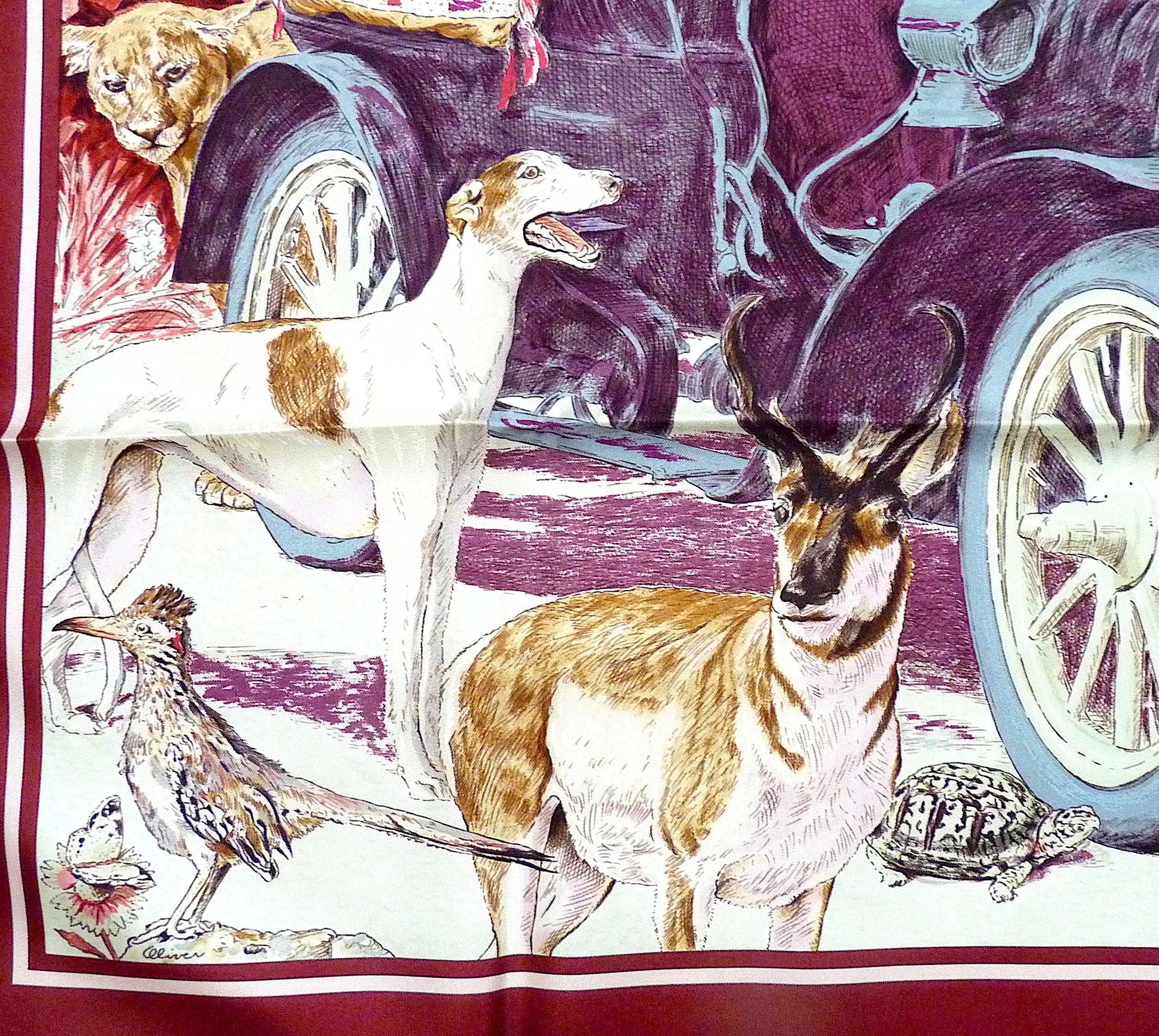 Hermes Scarf BRAND NEW with Hermes Box Concours d'Elégance by Kermit Oliver 6