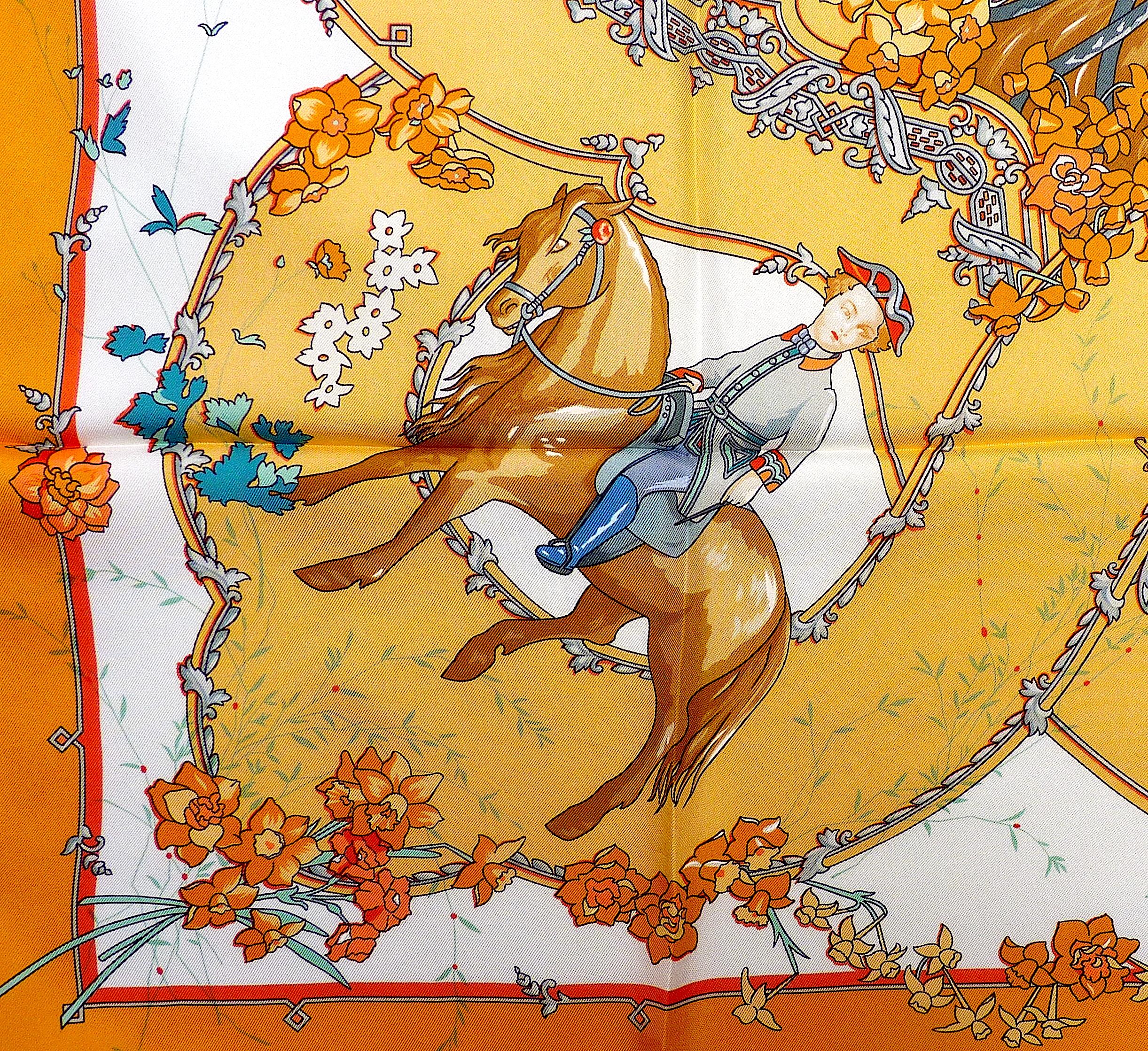 Bufanda Hermes NUEVA CON ESTUCHE Hermes Les Petits Princes de C. Baschet en venta 2