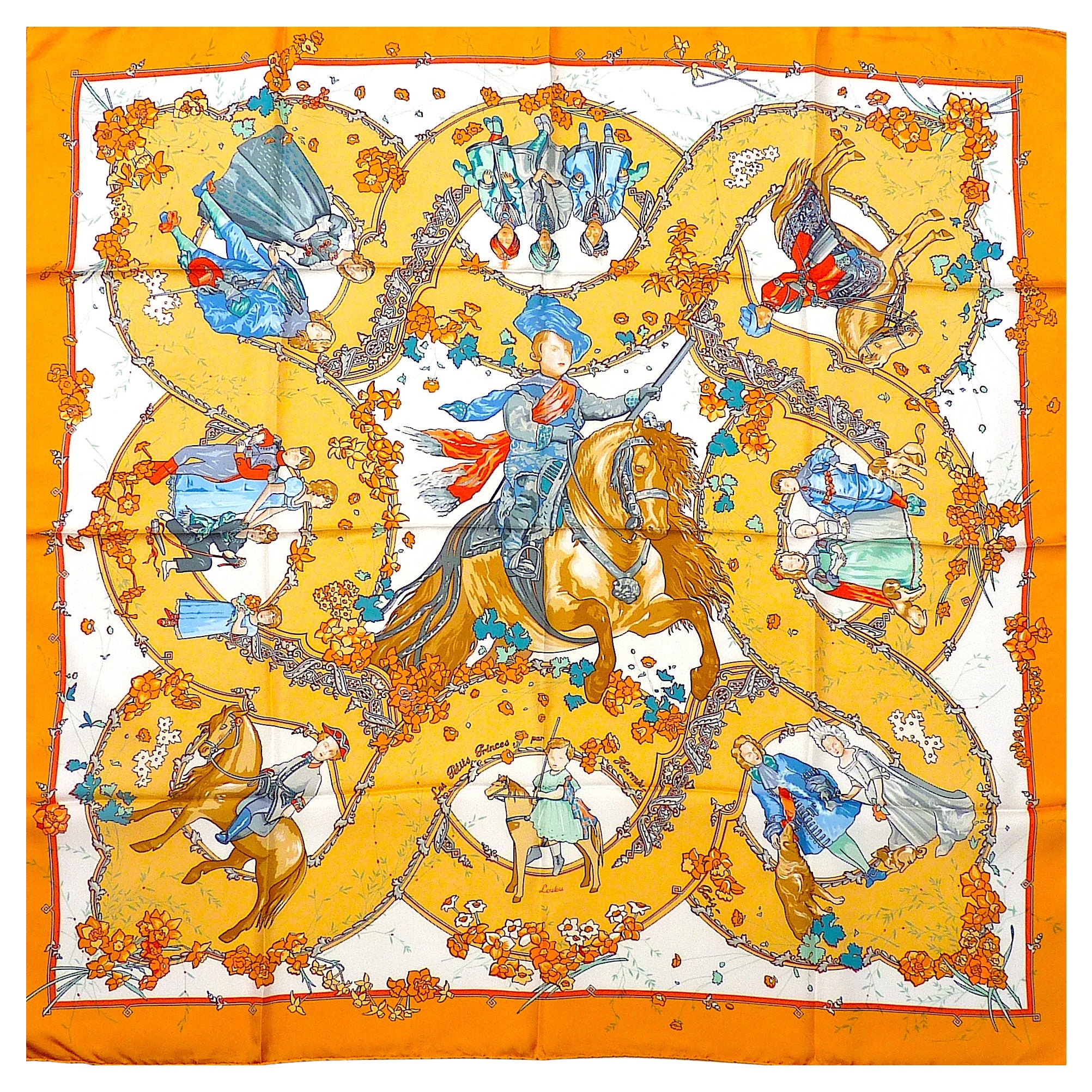 Hermes-Schal BRANDNEU mit Hermes-Box Les Petits Princes von C. Baschet