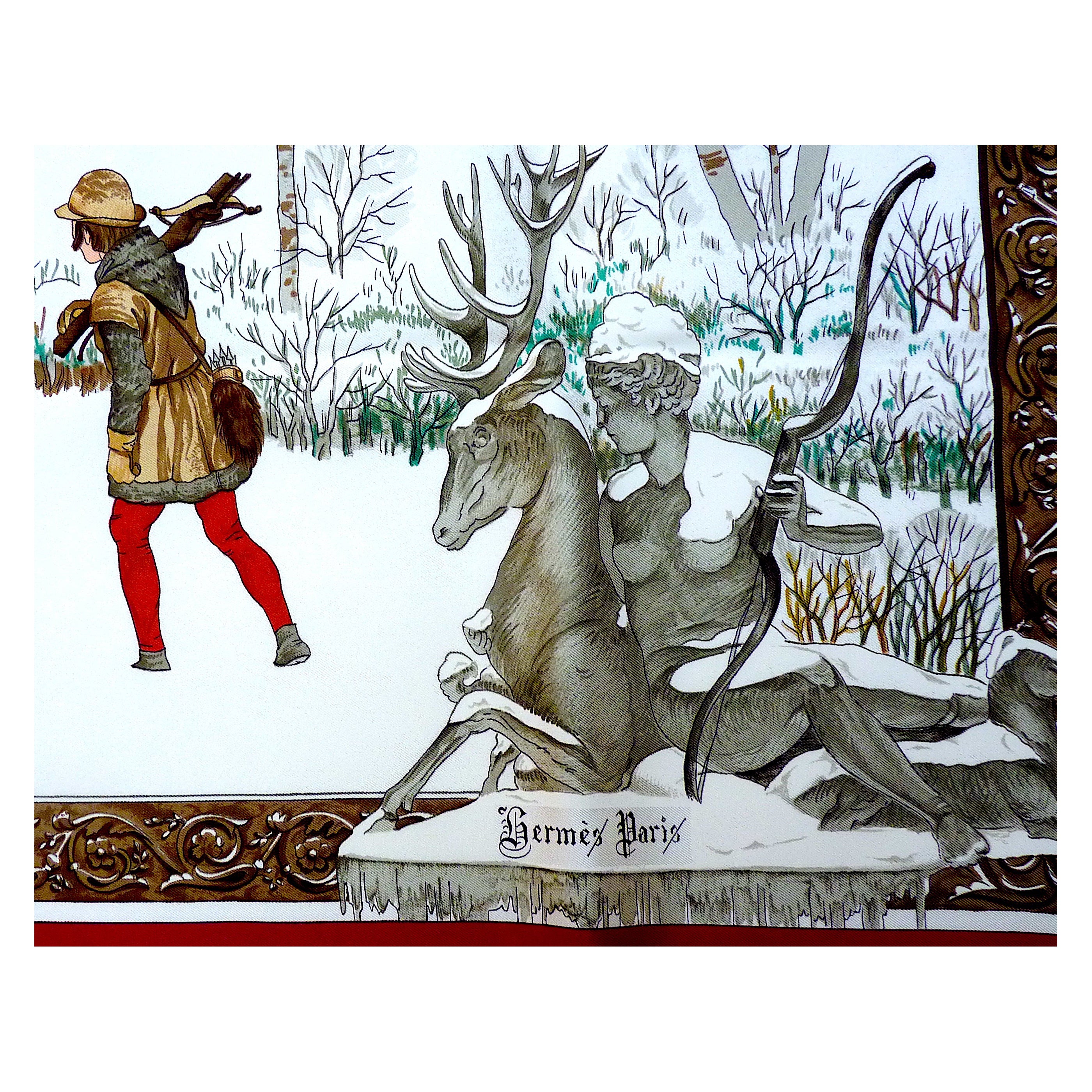Hermes Scarf BRAND NEW with Hermes Box "L'Hiver" by Ledoux