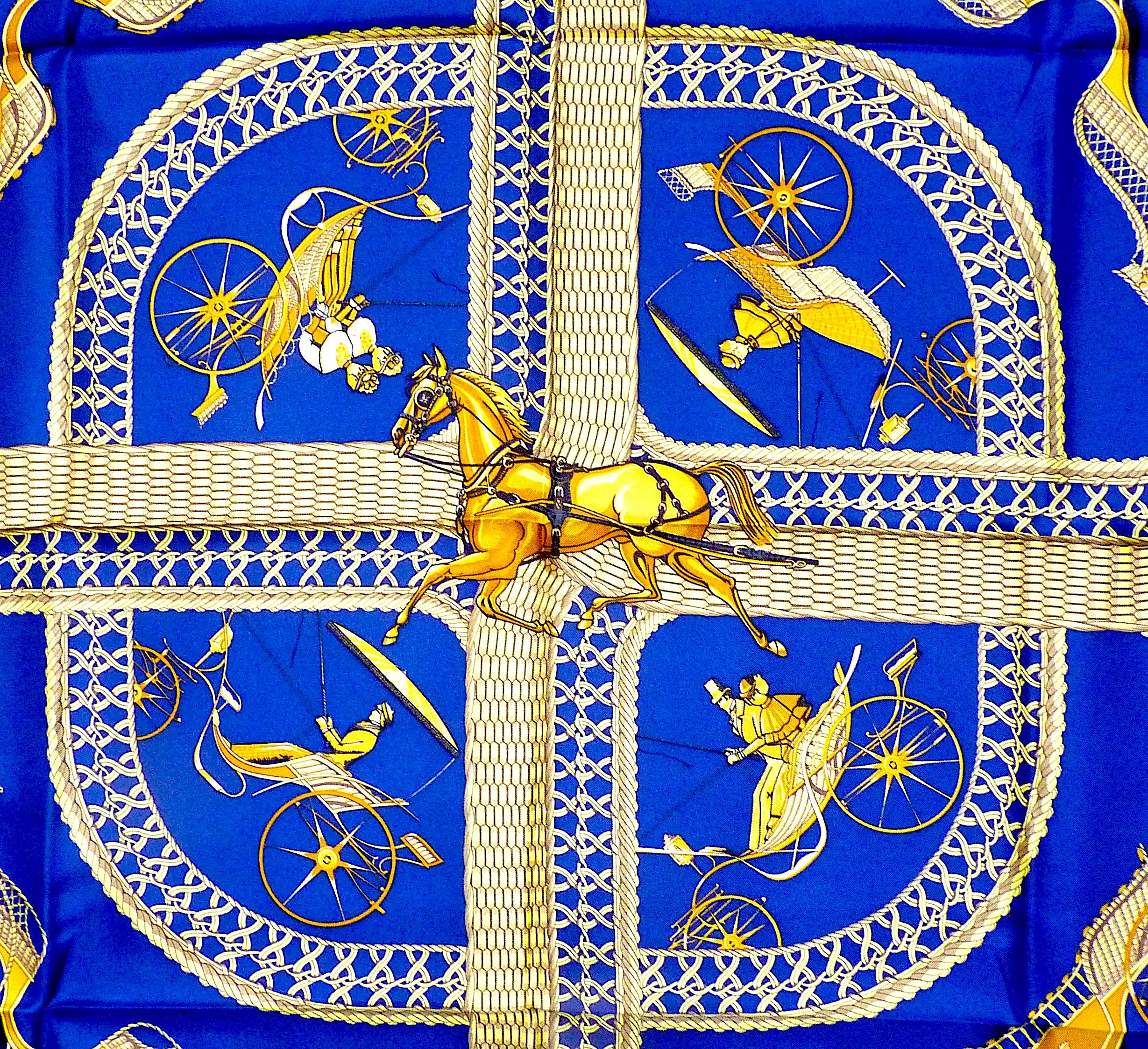 Purple Hermes Scarf BRAND NEW with Hermes Packaging Voitures Paniers by Julie Abadie For Sale