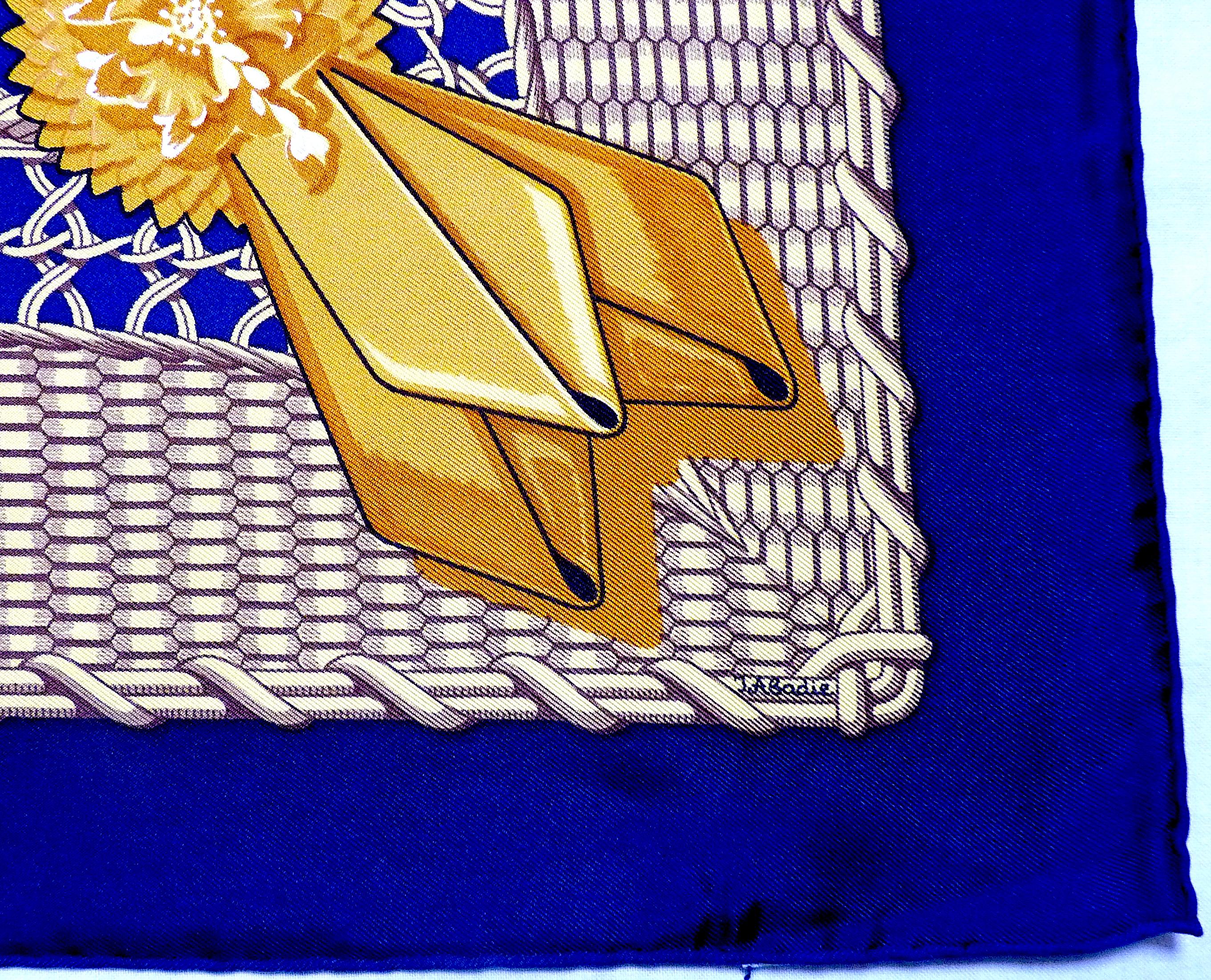 Hermes Scarf BRAND NEW with Hermes Packaging Voitures Paniers by Julie Abadie For Sale 2