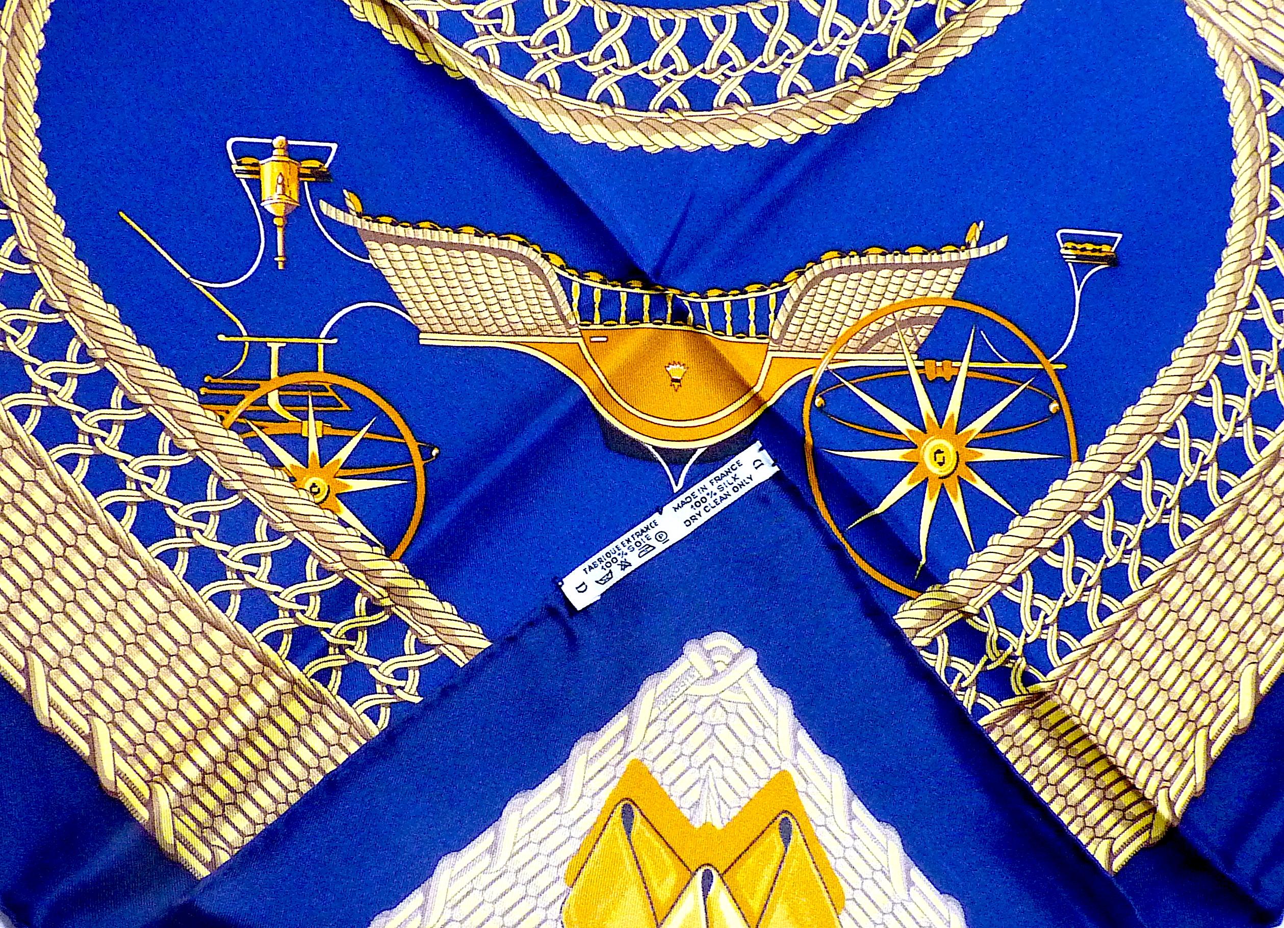Hermes Scarf BRAND NEW with Hermes Packaging Voitures Paniers by Julie Abadie For Sale 3