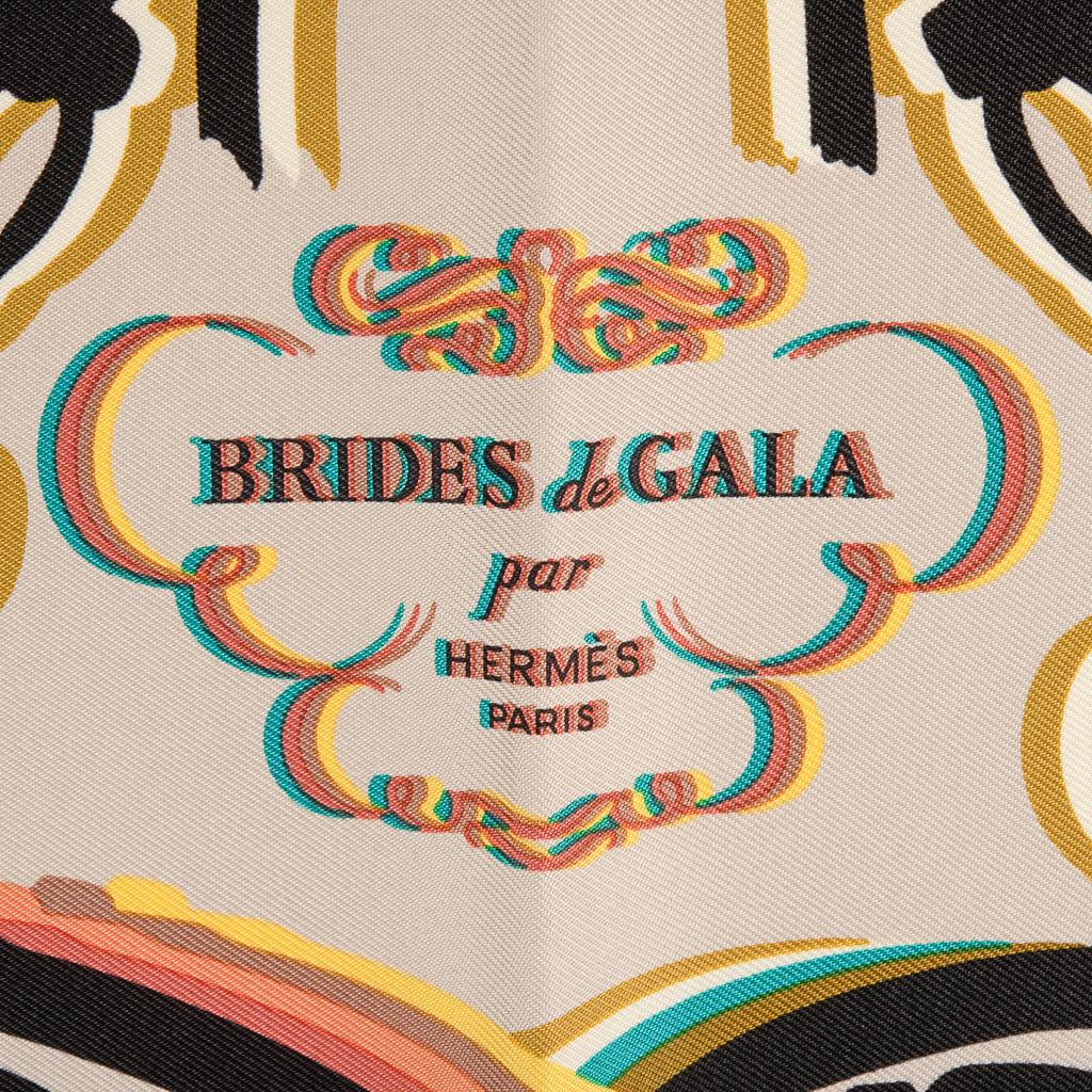 Guaranteed authentic Hermes Limited Edition Brides de Gala Shadow Silk Twill scarf 45 cm designed by Hugo Gygkar.  
Depicts  halo effect around the iconic print of the best selling scarf in history! 
The effect is fresh, vibrant and