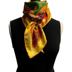 HERMES Scarf 'Carpe Diem' in Multicolored Silk