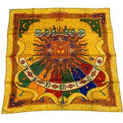 HERMES Scarf 'Carpe Diem' in Multicolored Silk