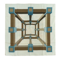 Hermès Scarf Carre 90 Perspective Sky Blue