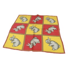 Hermès scarf « carré » rabbit print