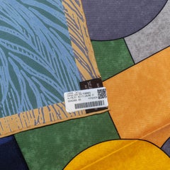 Hermes Scarf Cavalier en Formes – Bleu Nuit – Jaune d’Or - New Store Tag