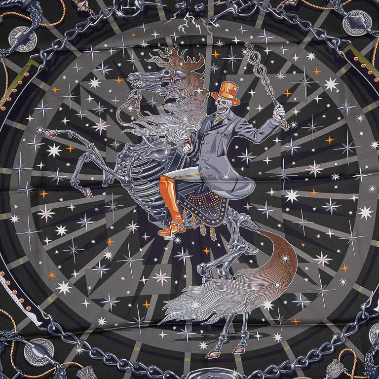 Hermes Scarf C Est La Fete Double Face Silk Twill 90 New W Box At 1stdibs