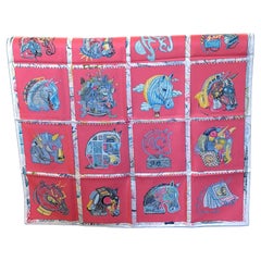 Hermes Scarf Chevaloscope Scarf 02 Rose Bleu Multi NIB