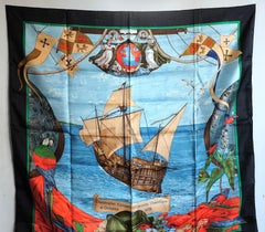 HERMÈS - Scarf "Christophe Colomb Découvre L' Amérique" By C. De Parcevaux