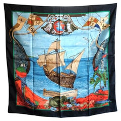 HERMÈS - Bufanda "Christophe Colomb Découvre L' Amérique" Por C. De Parcevaux