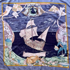 Hermès Scarf "Christophe Colomb D'écouvre L'Amérique" 1992