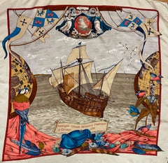 Hermès Scarf "Christophe Colomb D'écouvre L'Amérique" 1992