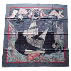 Hermès Pañuelo de Seda Christophe Colomb Decouvre l'Amerique 12 Oct 1492