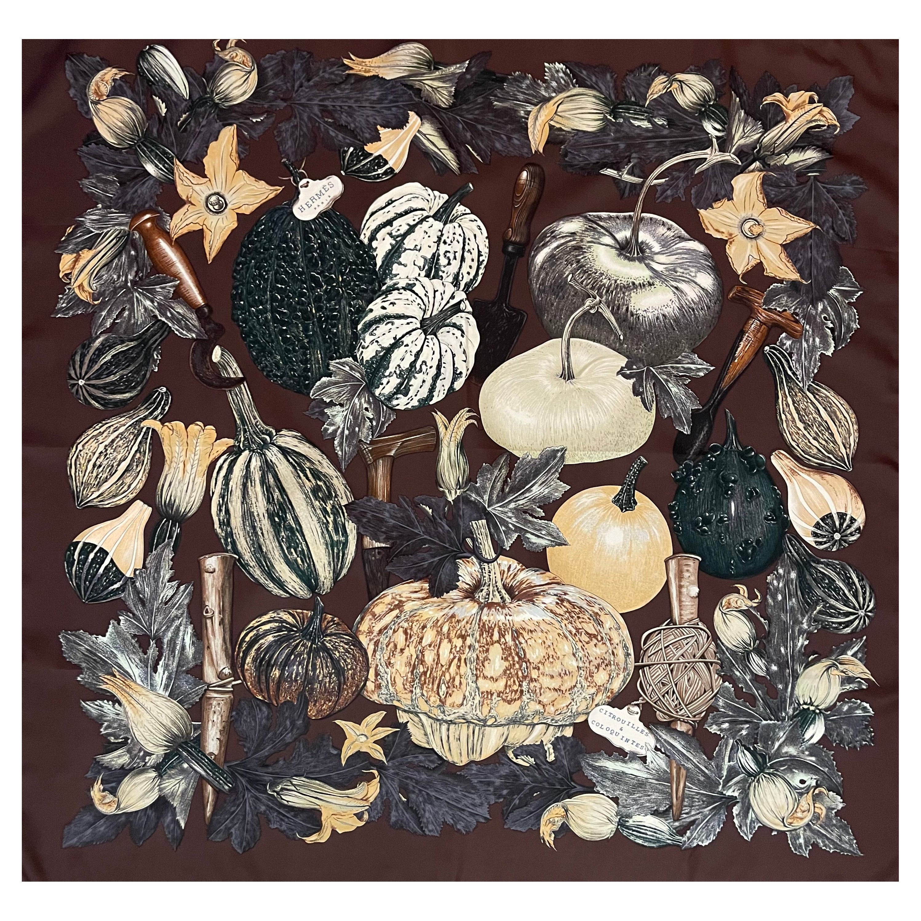 Sciarpa Hermès "Citrouilles Et Coloquintes" 1998 in vendita