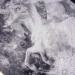 Hermes Scarf Claire de Lune Round Silk 140 Noir / Blanc / Camel New w/Box