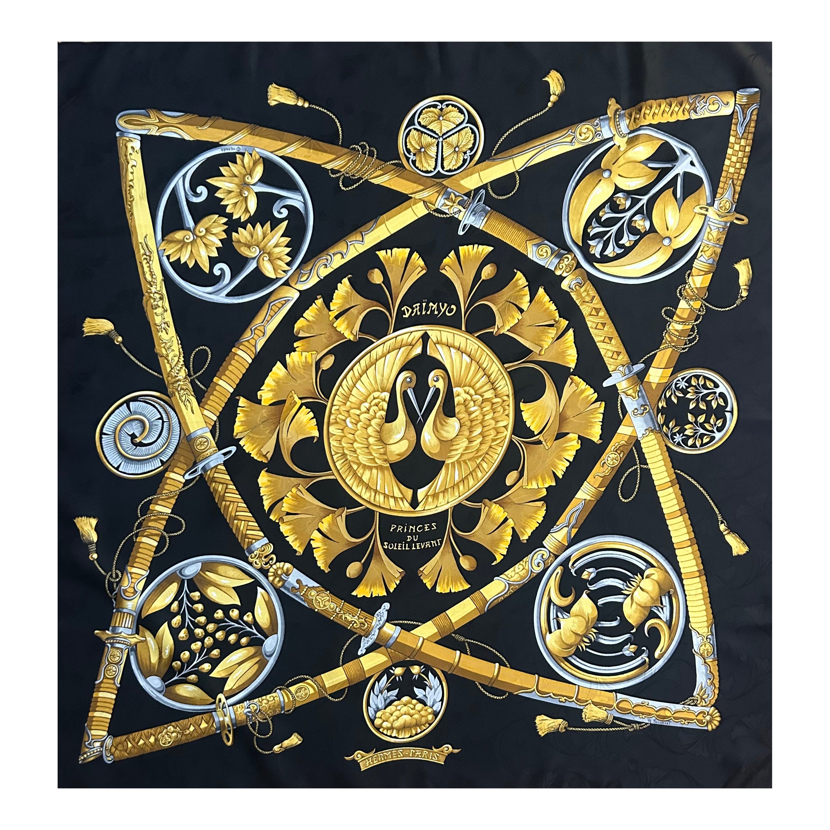 Pañuelo Hermès "Daïmyo" 1991 en venta