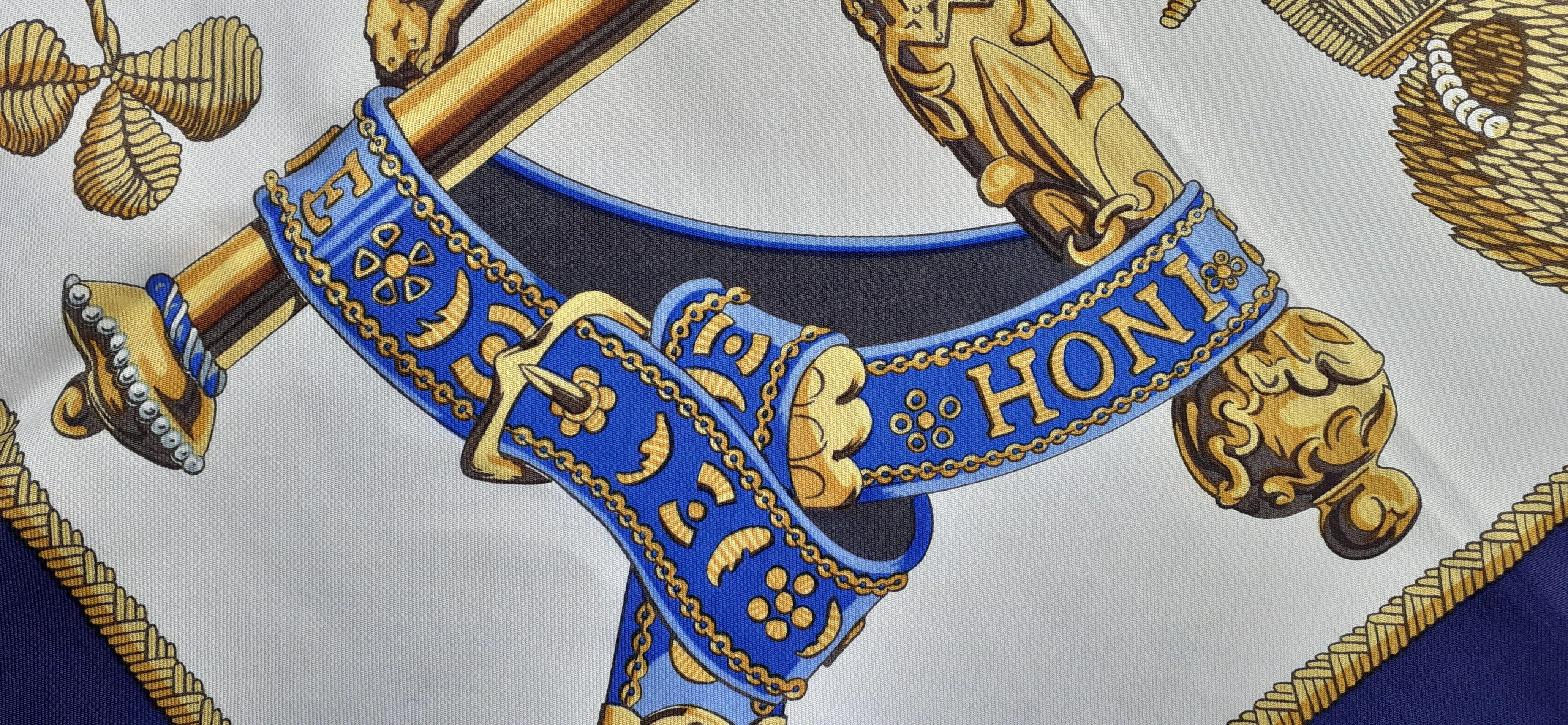 Hermès Scarf Dieu et Mon Droit The Queen's Silver Jubilee 1977 Elizabeth II RARE 4