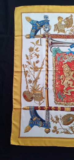 Hermès Scarf Dieu et Mon Droit The Queen's Silver Jubilee 1977 Elizabeth II RARE