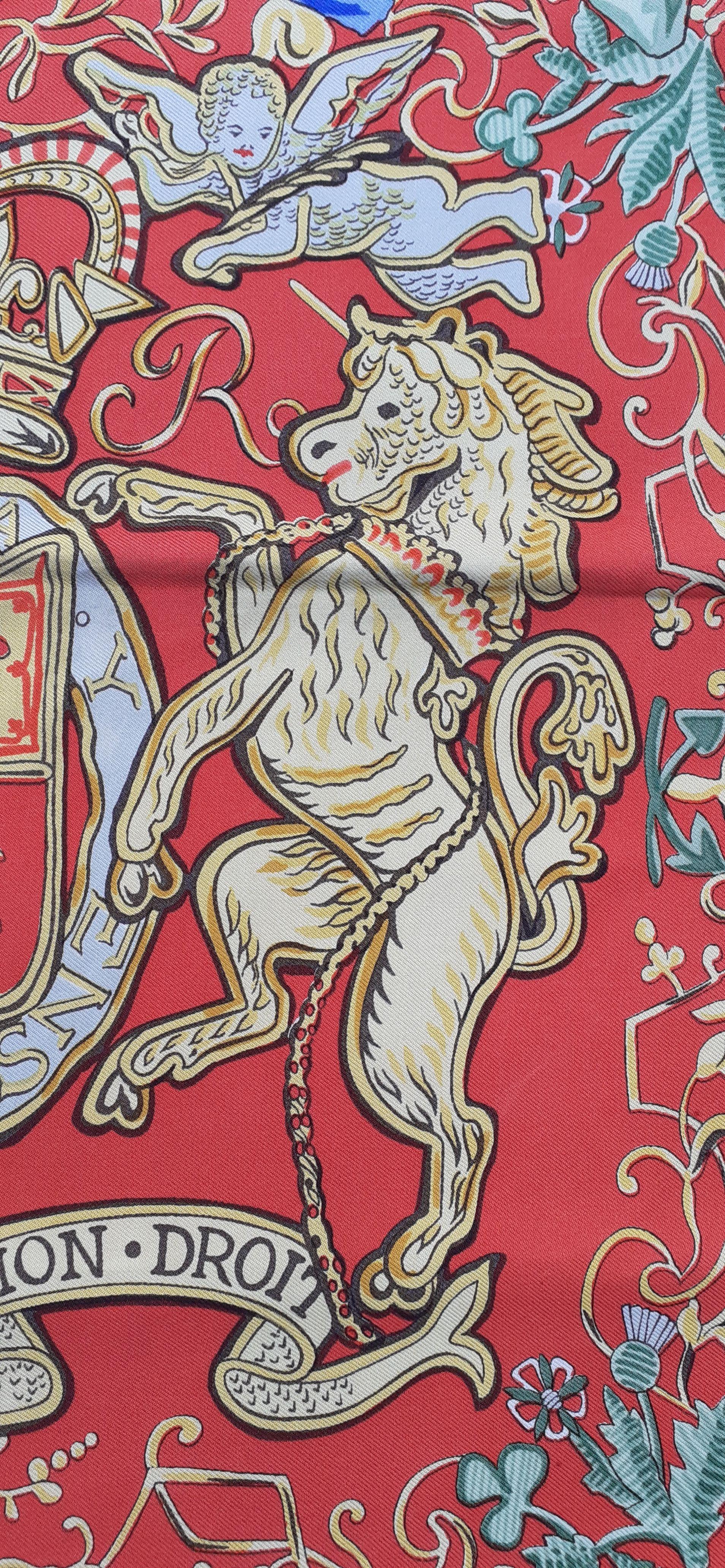 Hermès Scarf Dieu et Mon Droit The Queen's Silver Jubilee 1977 Elizabeth II RARE 2