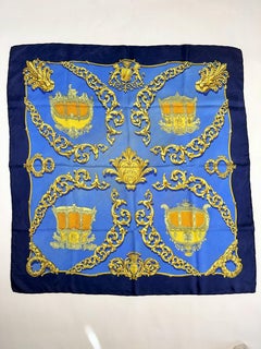 Hermès Scarf entitled Carosses d'Or by Vladimir Rybaltchenko Circa 1987-1990