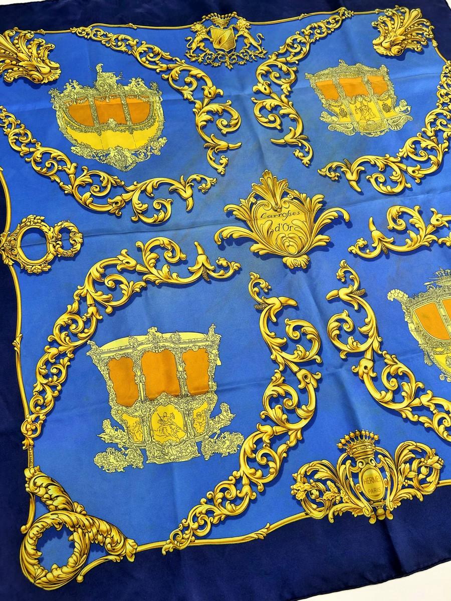 Pañuelo Hermès titulado Carosses d'Or de Vladimir Rybaltchenko Circa 1987-1990 en venta 2