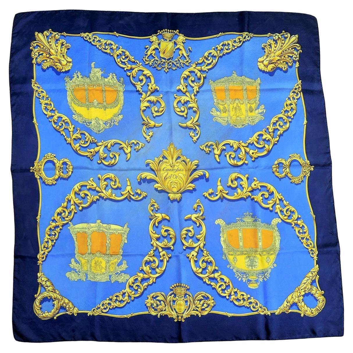 Foulard Hermès intitulé Carosses d'Or par Vladimir Rybaltchenko Circa 1987-1990