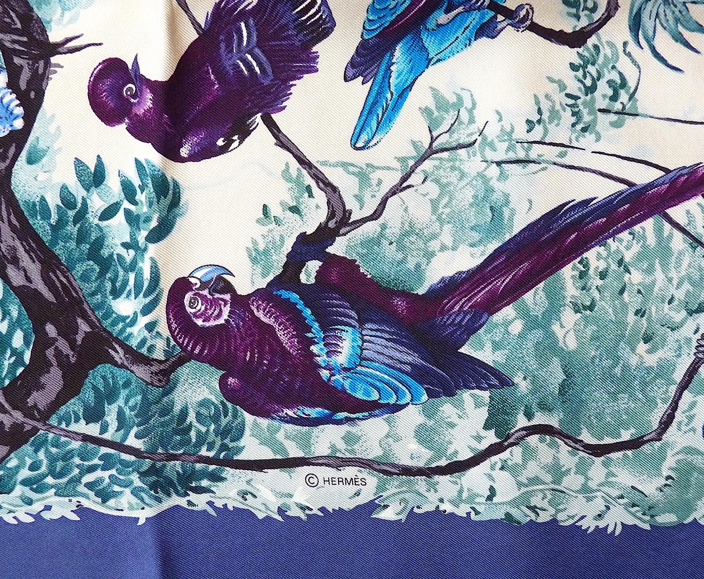 Hermes Scarf Equateur Wash Silk by Robert Dallet In Good Condition In CHAMPEAUX-SUR-SARTHE, FR