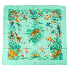 Hermes Schal Equateur Wash Seide Twill Aqua Emeraude Fauve 90 nwt