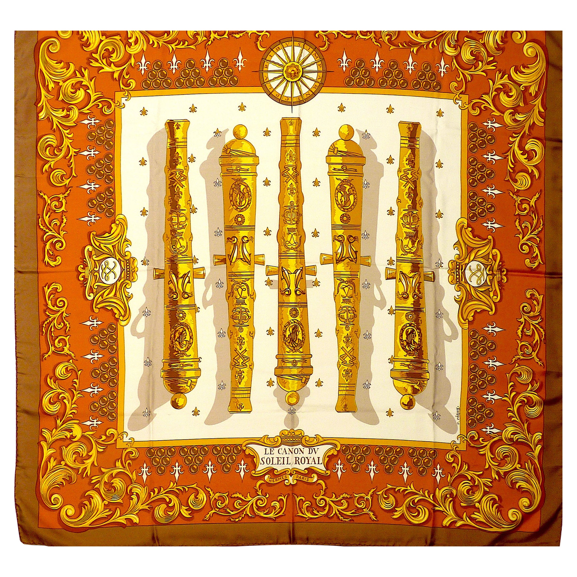 Hermes Schal EXCELLENT CONDITION "Le Canon du Soleil Royal" Pierre Péron im Angebot