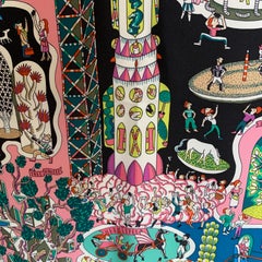 Hermes Scarf Exposition Universelle Silk 90cm Black New